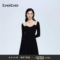 bebe冬季系列女士羊毛吊带钻链针织连衣裙430901