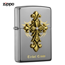 Zippo原装防风打火机 部落十字架 神圣徽章礼物