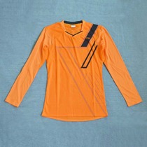 女子运动长袖T恤 春秋款足球修身套头训练比赛服 排汗速干透气 桔