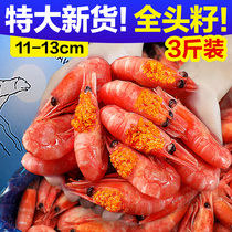 北极虾新鲜甜虾刺身冰虾大虾超大带籽头籽腹籽北极熊海鲜水产鲜活