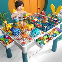 兼容乐高大颗粒积木桌子多功能儿童玩具益智力男女孩子学习桌