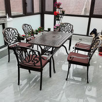 紫叶（ziye）户外阳台桌椅铸铝组合室外庭院家具露台休闲花园餐桌