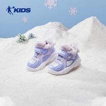 中国乔丹童鞋女宝宝棉鞋冬季新款高帮加绒保暖学步婴童大棉鞋冬鞋