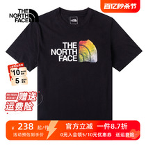 北面短袖男装2024夏季新款户外健身运动轻薄时尚透气圆领休闲T恤
