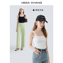 VEGA CHANG纯色吊带背心女2023年夏季新款修身显瘦内搭针织打底衫