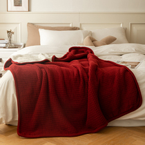 北欧加绒厚毛毯被子办公室休闲沙发毯午睡毯子羊羔绒针织纯棉盖毯
