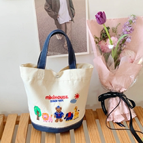 饭盒包日系miki帆布包妈咪包可爱卡通刺绣礼品手提包便当包水桶包