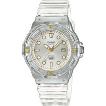 CASIO卡西欧女子手表专柜经典海外购运动白色透明表带大表盘腕表