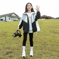 女童秋装外套2024新款中大童韩版洋气时髦冲锋衣运动学生春秋衣服