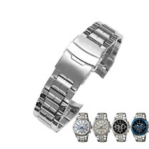 适用卡西欧EF-544D实心不锈钢表带男表钢带表链优质精钢手表配件