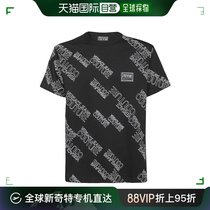 香港直邮VERSACE JEANS 男士黑色棉质半袖T恤 72GAH6R3-JS043-899