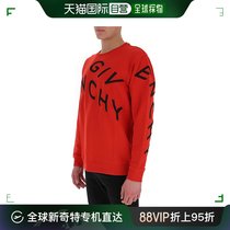 香港直邮Givenchy纪梵希男士卫衣帽衫运动衫字母徽标印花圆领红色