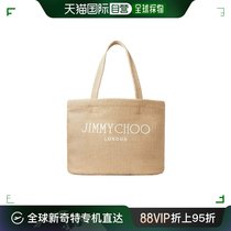 香港直邮潮奢 Jimmy Choo 周仰杰 女士 徽标刺绣手提包 BEACHTOTE