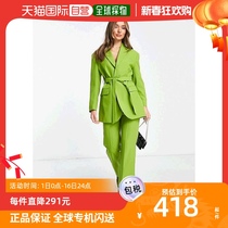 香港直邮潮奢 ASOS 女士设计束带橄榄绿西装上衣