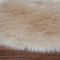 澳地之绒羊长毛圆形仿毯圆地垫羊毛电脑椅子毛毛地毯卧室床边毯白