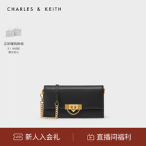 CHARLES＆KEITH春季女包CK6-10701189女士蓬蓬金属扣链斜挎包钱包