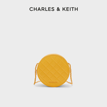 CHARLES&KEITH女包CK2-80680915女士休闲菱格链条斜挎圆饼包