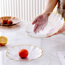 日式客厅糖果盘花边菜盘子家用西餐盘零食盘果盘餐具大号创意茶盘