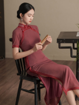 古法双襟长款旗袍老上海复古民国风改良年轻款高端气质少女连衣裙