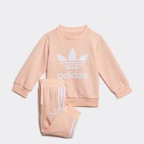阿迪达斯三叶草儿童套装正品Adidas运动保暖男女同款两件套H35568