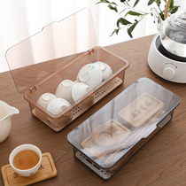 茶具收纳盒桌面防尘带盖放功夫茶杯装茶叶碗茶壶可叠加储存置物架