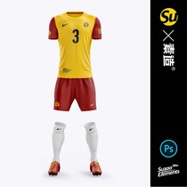 运动服装品牌设计足球服装ps样机标签贴图展示模板vi设计品牌展示