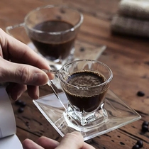 水晶玻璃咖啡杯 意大利RCR进口家用简约玻璃杯 浓缩咖啡杯碟套装