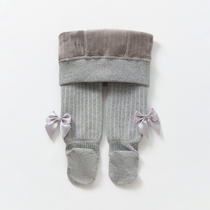 女宝宝连裤袜秋冬款加绒一岁婴儿袜子冬季加厚保暖高腰女童打底袜