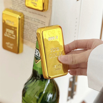 发财有钱金块创意大金条冰箱贴开瓶器啤酒瓶起子黄金装饰磁性贴
