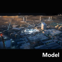 Model Space Colony太空基地建筑kitbash3d模型资源