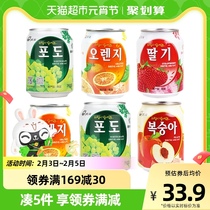 【进口】韩国饮料九日多口味果肉果汁238ml*6罐休闲聚会出游办公