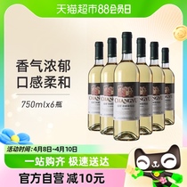 张裕红酒新疆葡萄园贵人香干白葡萄酒750mlx6瓶新疆产区果香浓郁