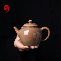 土人斋龙泉青瓷手工茶具儒雅状元壶球孔正把泡茶壶分茶器功夫茶道
