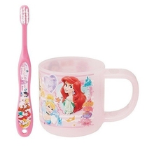 迪士尼 公主 儿童牙刷漱口杯组 旅行牙刷组 附牙刷盖 3-5岁适用