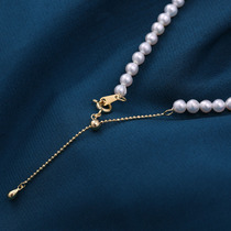 DIY珍珠配件S925银抽拉式多功能豆豆调节延长链项链手链通用饰品