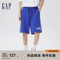 Gap男装夏季2023新款LOGO宽松法式圈织软卫裤598697户外透气短裤