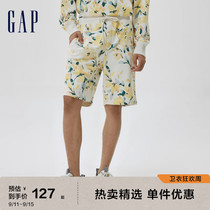 Gap男女装夏季2023新款LOGO花卉度假风卫裤短裤591073户外运动