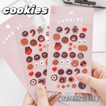 韩国BONITO饼干曲奇立体滴胶贴纸高颜值cookies手帐咕卡装饰贴画