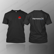 华为鸿蒙短袖HarmonyOS系统T恤手机卖场定制体恤夏季纯棉半袖衫潮