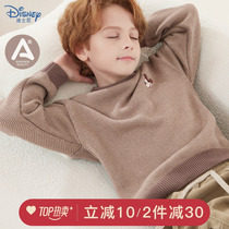 迪士尼男童毛衣冬季儿童加绒加厚针织外套上衣宝宝新款纯棉针织衫