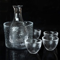 白酒玻璃酒壶杯子套装创意锤目纹家用温酒壶日式清酒酒具