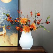 新中式素白色陶瓷花瓶摆件电视柜客厅民宿居家装饰品轻奢花艺摆设