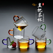 加厚耐热玻璃品茗杯茶杯透明带把功夫茶具迷你小杯子耳杯茶碗家用
