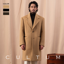 CULTUM100%羊毛重磅880g柴斯特大衣男中长款冬季加厚休闲毛呢外套