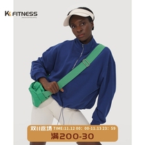 kk fitness运动外套女跑步秋冬瑜伽服上衣半拉链宽松长袖健身卫衣