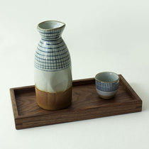 山里黑胡桃木实木日式木制家用长方形点心茶杯托盘茶具餐盘茶水盘