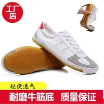 新款白色训练排球鞋运动比赛软底透气帆布鞋武术鞋工地劳保工作鞋