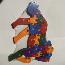 新品马木质动物26个字母拼图玩具拼板积木认知幼儿童益智兔年礼物