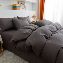 纯棉纯色床单被套四件套1.8米床笠全棉1.5网红宿舍三件套床上用品