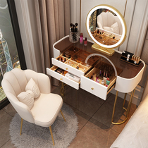 高级梳妆台轻奢卧室现代简约新款小户型收纳柜一体北欧岩板化妆桌